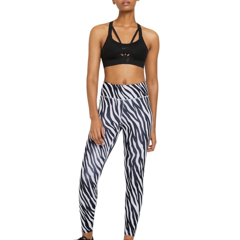 Zebra Print Black and White Leggings with Stretchy Fit